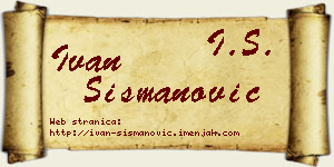 Ivan Šišmanović vizit kartica